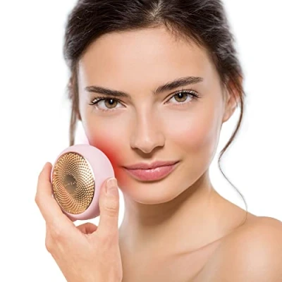 Image of FOREO UFO Full Facial LED Face Mask Treatment, Red Light Therapy Care, Korean Skincare, Thermotherapy, Cryotherapy, Massager, Moisturiser, Increased Skin Care Absorption, Pearl Pink