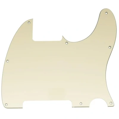 Image of Musiclily 8 Hole Tele Pickguard Blank for Fender USA/Mexican Telecaster Esquire Guitar, 3Ply Cream