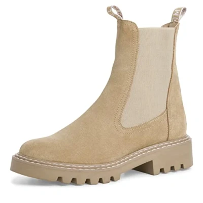 Image of Tamaris Women Ankle Boots, Ladies Boots,Removable Insole,Low Boots,Half Boots,Bootie,Flat,Beige Suede,42 EU