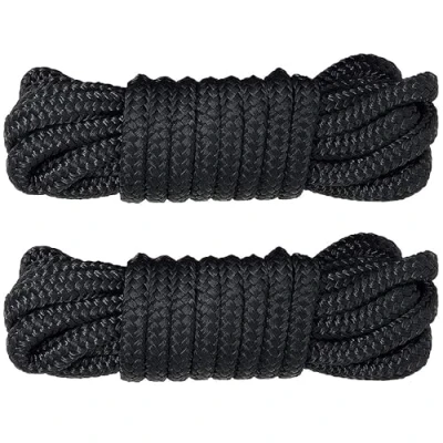 Image of Sailing Boats Marine Rope Premium Mooring Ropes Lines Anchor Shock Absorbing for Yacht Boat Black(L:16.5 Ft/ 25 50Ft, D:3/8&quot;, 1/2&quot;, 5/8&quot;, Eyelet: 12&quot;)…