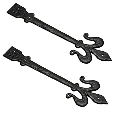 Image of Pair of Black Antique Cast Iron 16&quot; Hinge False Fronts