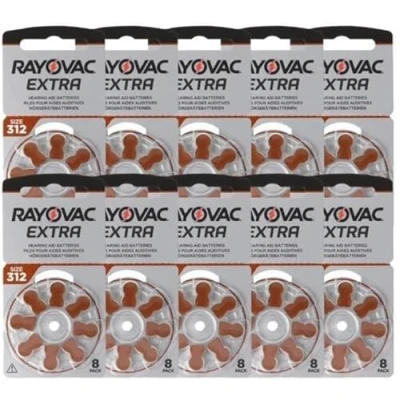 Image of Rayovac Extra 80 PACK Hearing Aid Batteries Featuring Sound Fusion™ Technology Size 312