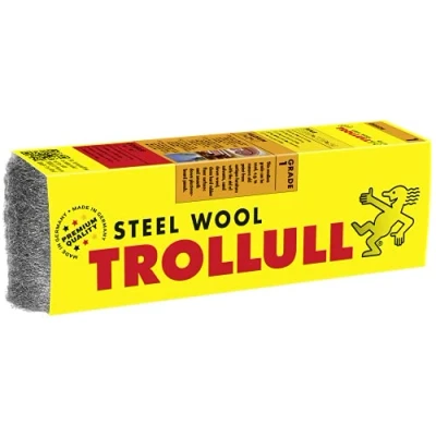 Image of TROLLULL Steel Wool 200g medium 1 can be used to sand wood surfaces, remove old paint and varnish from antique furniture, clean hard rubber floors