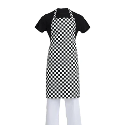 Image of Whites Chefs Clothing A275 Poly Cotton Apron, Black and White Check