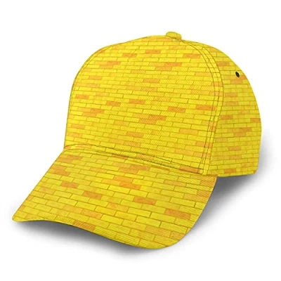 Image of Mushroom068 The Yellow Brick Road Print Baseball Cap, Adjustable Hats Unisex Trucker Hat Hip Hop Hat,One Size
