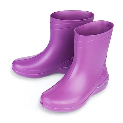 Image of ESTRO Short Wellington Boots Women Ladies Wellies Rubber for Mid Calf CR01 (6 UK, Plum)