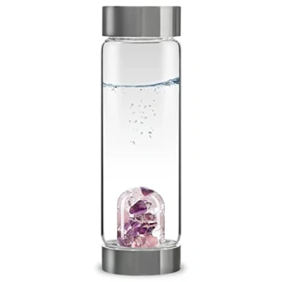 Image of VitaJuwel ViA WELLNESS Crystal Water Bottle with Amethyst, Rose Quartz &amp; Clear