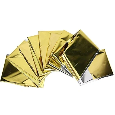 Image of Outdoor Blanket 5PCS Heavy Duty Waterproof Emergency Heat Reserve Reflective Great for Camping Hiking Earthquake Rescue First Aid(Gold)