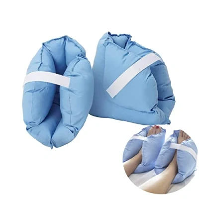Image of LILOVE Heel Pillows Pad Bed Sore Cushion for Injuries, Foot Support Pillow Pain Relief, Boot Protector to Relief Pressure from Sores and Ulcers, Blue
