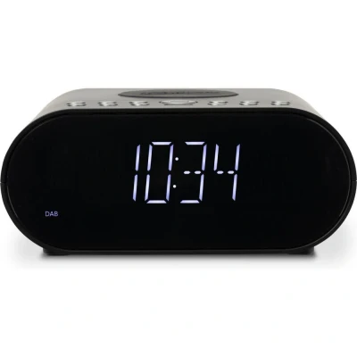 Image of ORTUSCHARGED BLK DAB Alarm Clock Radio with Wireless Smartphone Charging Black