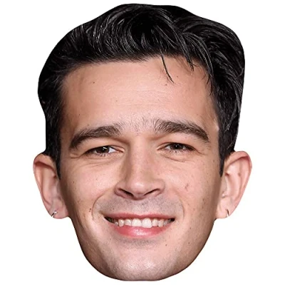 Image of Matthew Healy (Smile) Celebrity Mask, Flat Card Face, Fancy Dress Mask