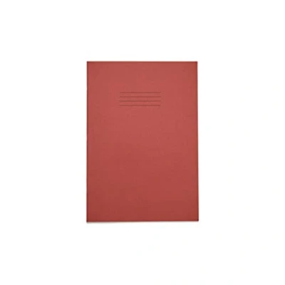 Image of Rhino A4 Exercise Books, 80 Page/Top Half Blank &amp; Bottom 8mm Lined Paper Notebook, 10 Pack, Office School Stationery Supplies, Red