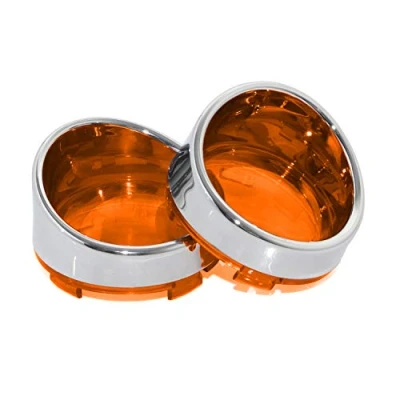 Image of XMMT Pair Bullet Style 2&quot; Turn Signal Light Visors Lens Cover For Harley Dyna Sportster Softail Touring Road King Glide