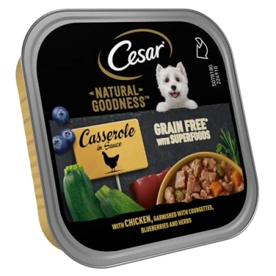 Image of Cesar Natural Goodness Casserole Wet Dog Food for Adult Dogs with Chicken in Gravy 16 x 100 g