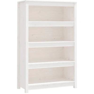 Image of vidaXL Book Cabinet White 80x35x126 cm Solid Wood Pine