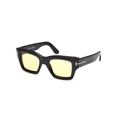Image of Tom Ford Ilias Sunglasses, Size: 50, Glossy black brown
