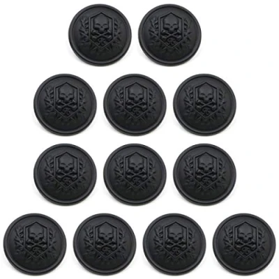 Image of ZoTuoART Metal Buttons with Carved Skull and Crossbone Patterns, Round Sewing Buttons, Replacement for Coats, Suits, Windbreaks Black 15mm/0.6&#039;&#039; 12Pcs