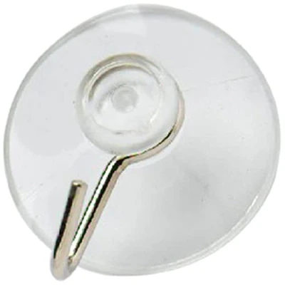 Image of Merriway® BH01106 (10 Pcs) Clear Plastic Suction Hooks, 19 mm (3/4 Inch) Pack of 10 Pieces
