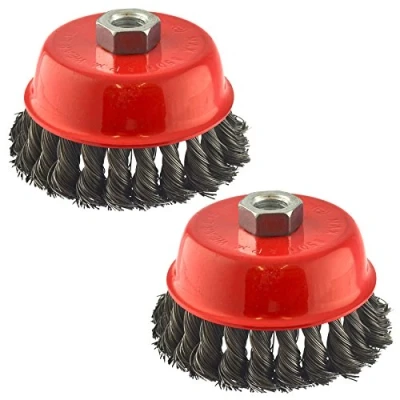 Image of Wire Cup Brush Wheel 100mm for 7&quot; or 9&quot; Angle Grinder Twist Knot 2Pk AT236