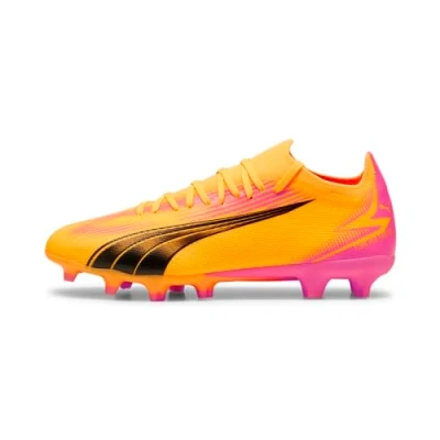 Image of Puma Ultra Match FG/AG Moulded stud football boots, Men&#039;s, Size: 8.5, Sun stream/black/sunset glow Synthetics/textile