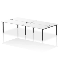 Image of Impulse Bench B2B 4 Person 1600 Black Frame Office Desk White