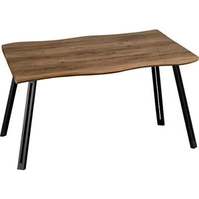 Image of Seconique Quebec Wave Edge Dining Table in Medium Oak Effect