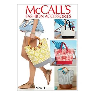 Image of Mccall&#039;s Patterns 7611 OS,Tote Bags, Tissue, Multi/Colour, 17 x 0.5 0.07 cm