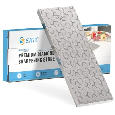Image of S SATC Diamond Sharpening Stone 2 Side Grit 400/1000 Plate Honing 8 inch Hone Sharpener