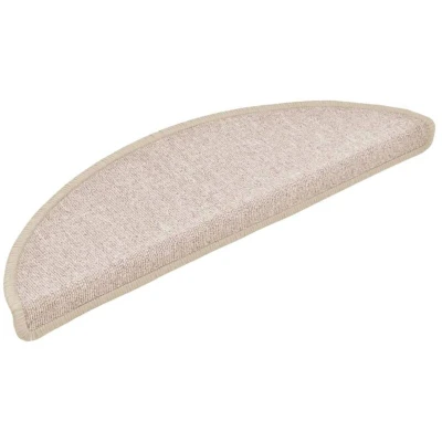 Image of vidaXL Stair Mats 10 pcs 56x17x3 cm Taupe Half Round