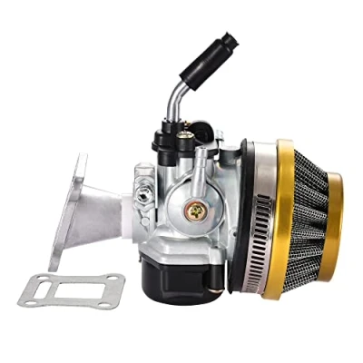 Image of GOOFIT Gold 2 Stroke Carb Carburetor Air Filter Assembly Intake Gasket Kit Replacement For 47cc 49cc Pocket Bike ATV