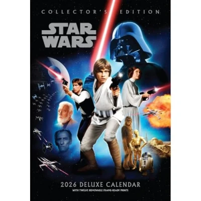 Image of 2026 CALENDAR STAR WARS CLASSIC MONTH TO VIEW A3 DELUXE WALL OFFICIAL PRODUCT