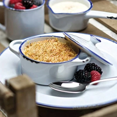Image of Utopia Avebury Blue Mini Casserole Dish 4inch / 10.5cm Pot, Suitable for Serving Sauces