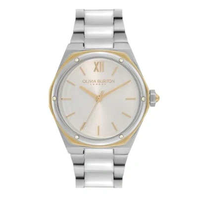 Image of Olivia Burton Hexa Silver + Gold Bracelet Watch