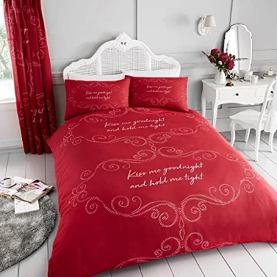 Image of GC GAVENO CAVAILIA Reversible Super King Size Duvet Cover Sets, Printed Bedding &amp; linen, Soft Quilt Covers, Red