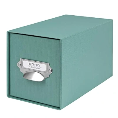 Image of Rössler Papier S.O.H.O 1327452380 CD Drawer Box, Opal, 143 x 158 261 mm, Storage Box for Approx. 47 CDs, with Insert Label and Handle