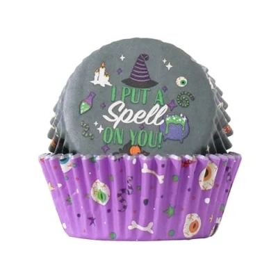 Image of PME Halloween Foil Lined Cupcake Cases Wicked Witch (Pack of 60)