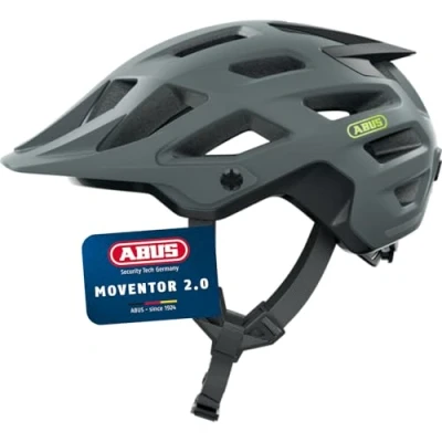 Image of ABUS Moventor 2.0 MTB helmet high comfort off road bike all mountain helmet, unisex grey, size L