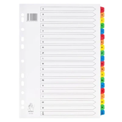Image of A4 Jan Dec Divider Multi Coloured Tabs 12 Tab Mylar (Pack of 5)