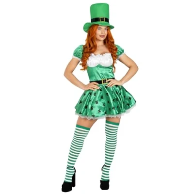 Image of Fun Shack Leprechaun Costume Women, Irish Fancy Dress St Patricks Day Outfits Ireland Small