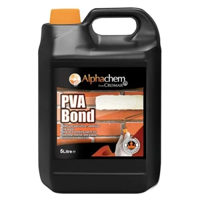 Image of CROMAR AlphaChem PVA Bond Multi Purpose Bonding Agent Concrete &amp; Plaster Additive General Adhesive Rapid Improves Adhesion 5L