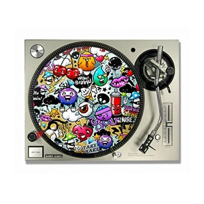 Image of Graffiti DJ Turntable Slipmats/slipmat/slip mats 12&quot; or 7&quot; (12inch)