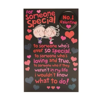 Image of UK Greetings Valentine&#039;s Day Card For Someone Special No. 1 Valentine Design with Badge