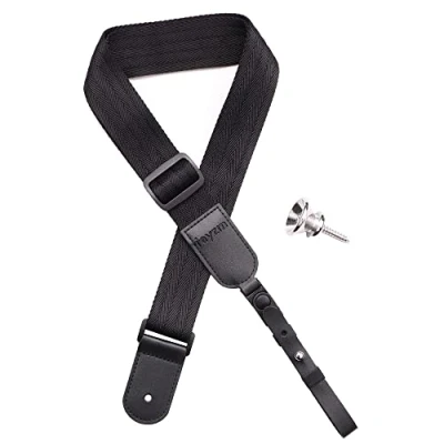 Image of Rayzm Ukulele Strap, Soft Non slip Nylon Shoulder Strap for or Small Size Guitar, Length Adjustable, a Metal End Pin Included.