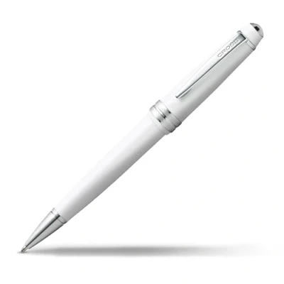 Image of CROSS Bailey Light Refillable Click Off Cap Plastic Ballpoint Pen with Resin Finish, Medium Ballpoint, includes Premium Gift Box and Black Cartridge, 1 Pack, Polished White