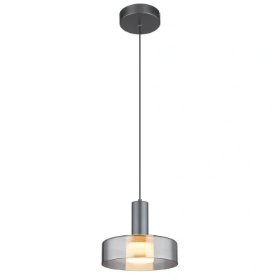Image of Globo LED hanging light Grant, Ø 22 cm, smoke grey, glass