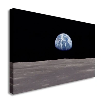Image of Earth Rise Sci Fi Planet Art Wall Picture Canvas Cheap Print 40x30 inches