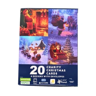 Image of Box of 20 Assorted Festive Santa Multiple Charity Christmas Cards in 4 Designs 557112