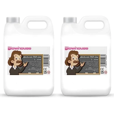 Image of The Glowhouse Premium 5ltr Washable PVA Glue 5 Litre Eco Craft School Slime (10 Litre)