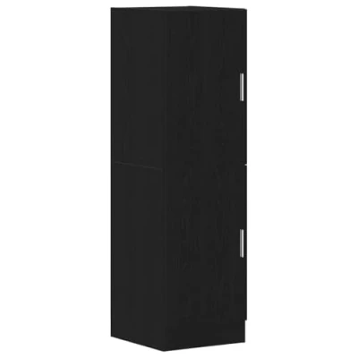 Image of vidaXL kitchen cabinet black engineered wood 38x41.5x131.5 cm, ample storage space, modern design