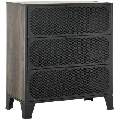 Image of vidaXL Storage Cabinet Grey 72x36x82 cm Metal and MDF